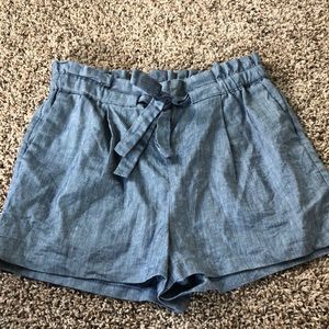 Express high rise paper bag shorts